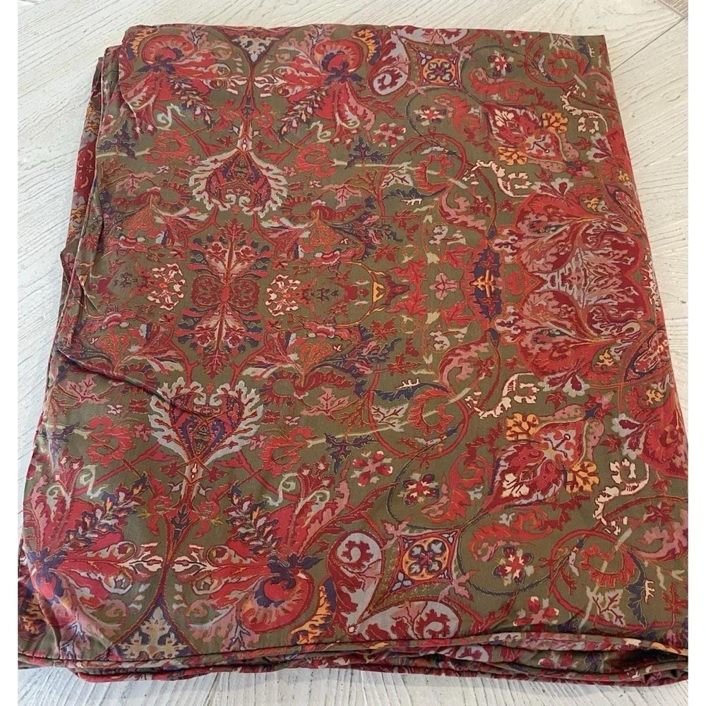 Vintage Ralph Lauren Galahad Red KING Duvet Comforter Cover Bed‎ Sateen Paisley